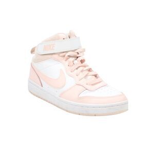 Nike Girls Leather Laced Strap  Court Borough Mid 2 Sneakers Pink Size 5.5